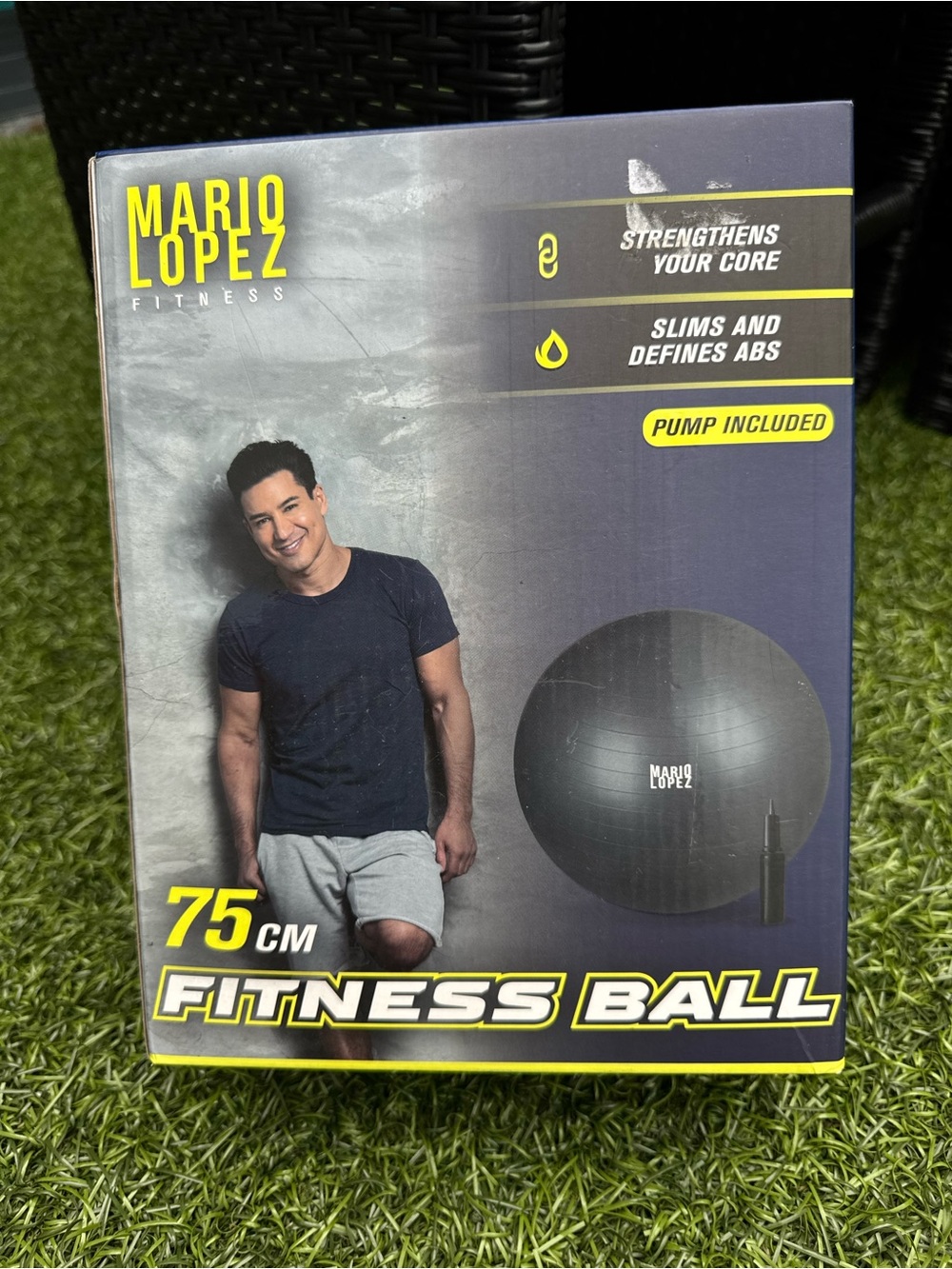 💖NWT Pelota De Yoga Fitness Ball Mario Lopez 75cm Negra Bomba